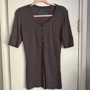 Vintage Y2K Nollie ribbed charcoal gray top